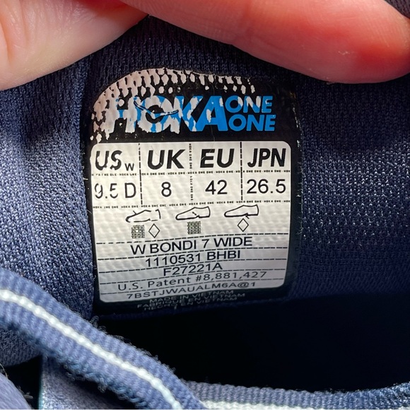 Hoka One One Bondi 7 Wide Running Shoes Size 9.5D Women’s - Picture 8 of 8